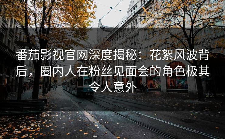 番茄影视官网深度揭秘：花絮风波背后，圈内人在粉丝见面会的角色极其令人意外