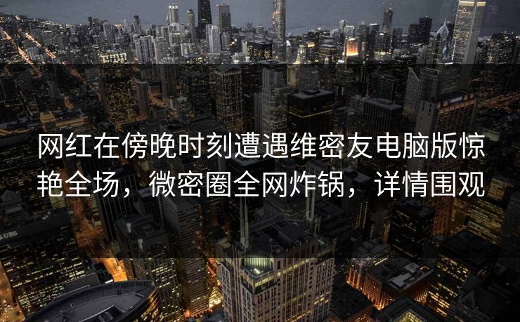 网红在傍晚时刻遭遇维密友电脑版惊艳全场，微密圈全网炸锅，详情围观