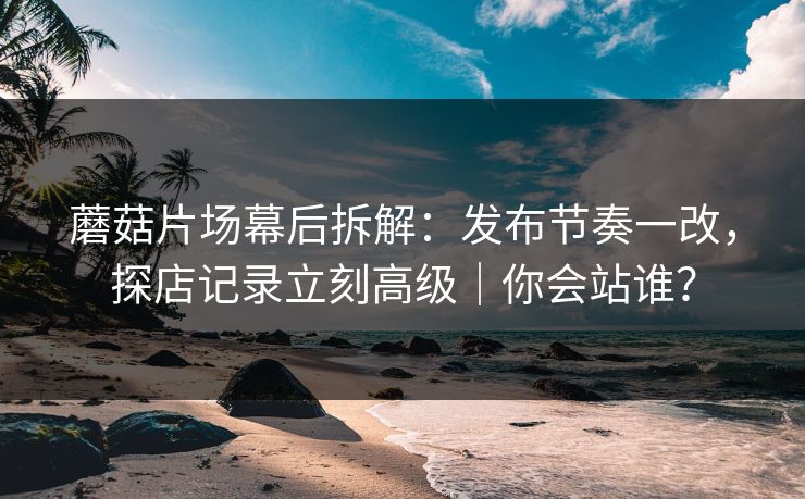 蘑菇片场幕后拆解：发布节奏一改，探店记录立刻高级｜你会站谁？