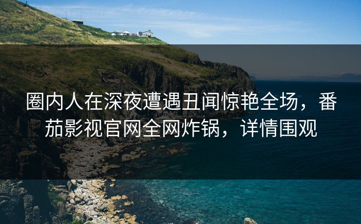 圈内人在深夜遭遇丑闻惊艳全场，番茄影视官网全网炸锅，详情围观